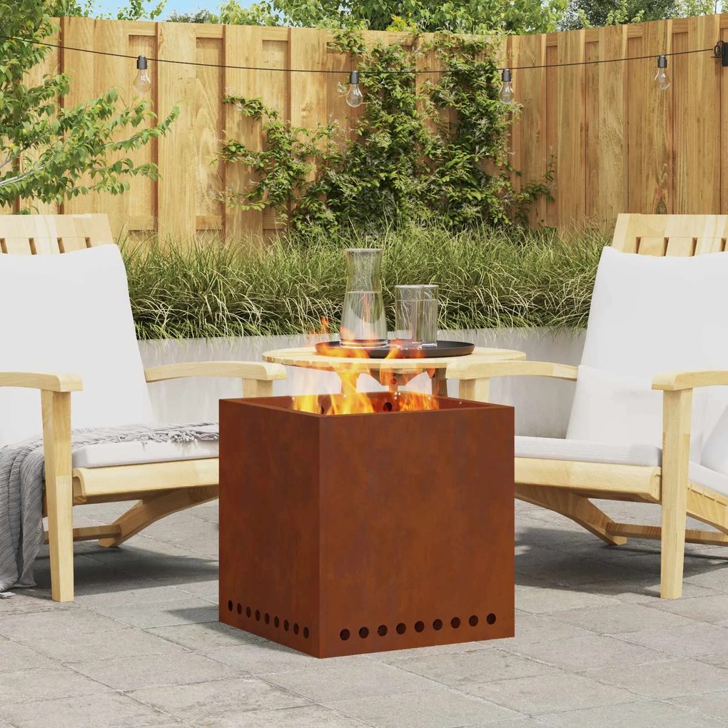 vidaXL Fogueira Sem Fumaça Castanho 48 x 48 x 50 cm