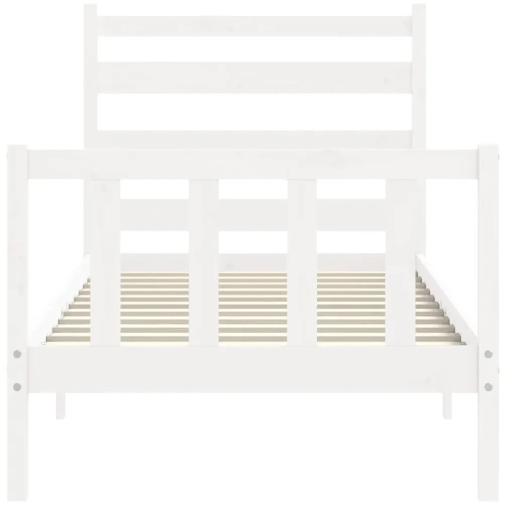 Cama sem colchão 100x200 cm madeira de pinho maciça branco
