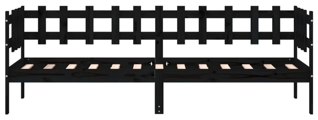 Sofá-cama 80x200 cm madeira de pinho maciça preto