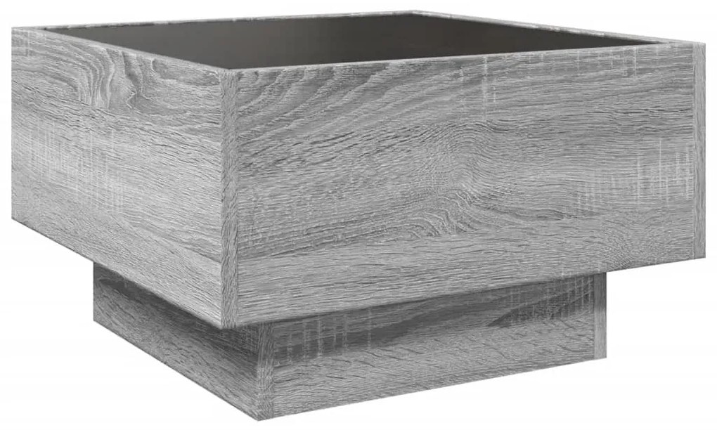 Mesa de centro c/ LEDs 50x50x30 cm derivados de madeira