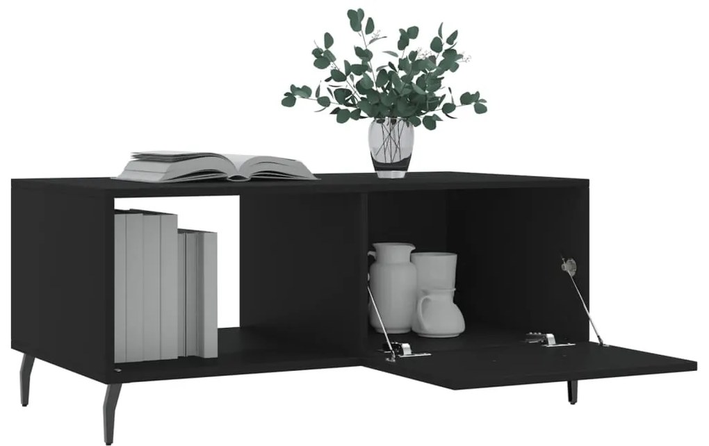 Mesa de centro 90x50x40 cm madeira processada preto