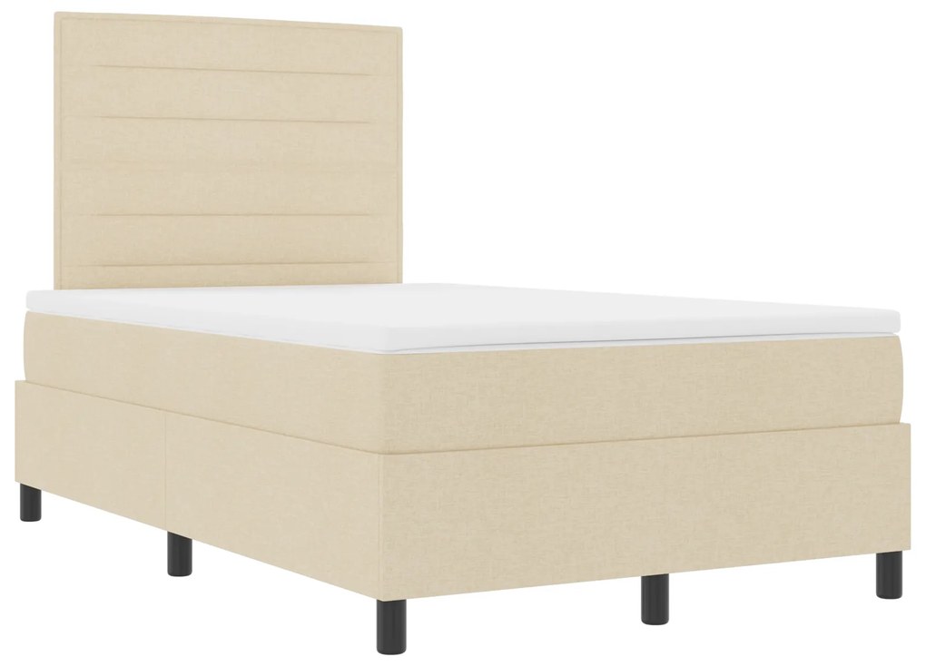 Cama Box com Colchão Creme 120x200 cm Tecido