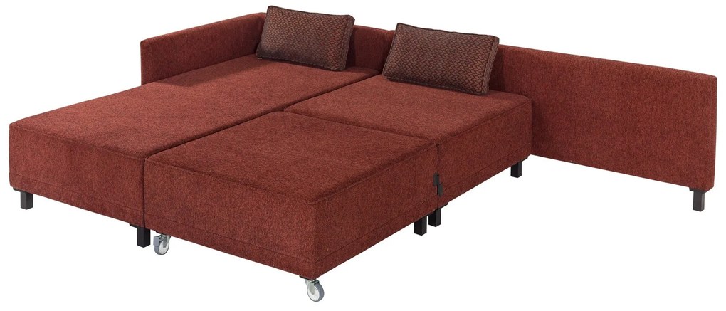 Sofá-Cama de Canto Matris – Vermelho Claret – 285x90x192 cm