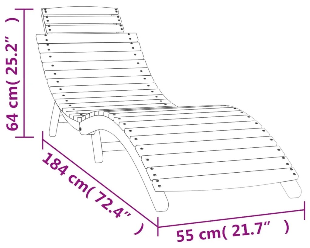 Espreguiçadeira com mesa madeira de acácia maciça branco