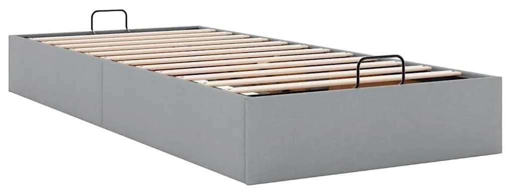 Estrutura de cama otomana sem colchão 100x200 cm cinzento claro