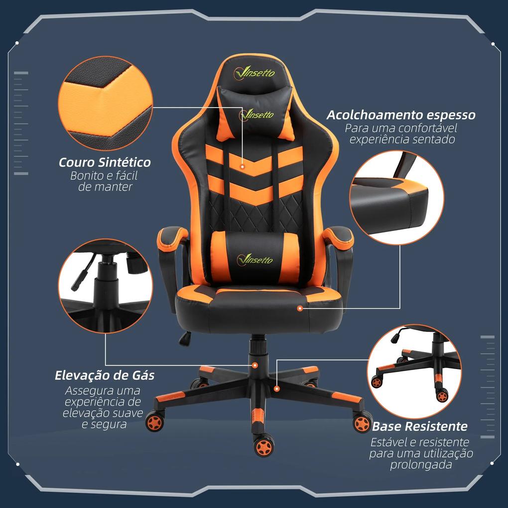 Vinsetto Cadeira Gaming Cadeira de Escritório Ergonómica com Altura Re