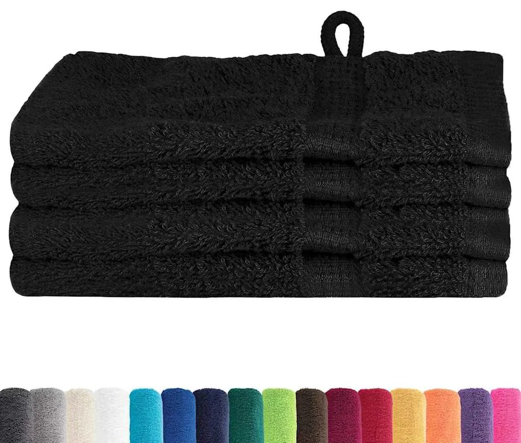 Panos de prato 4 pcs Preto 15 x 21 cm Algodão