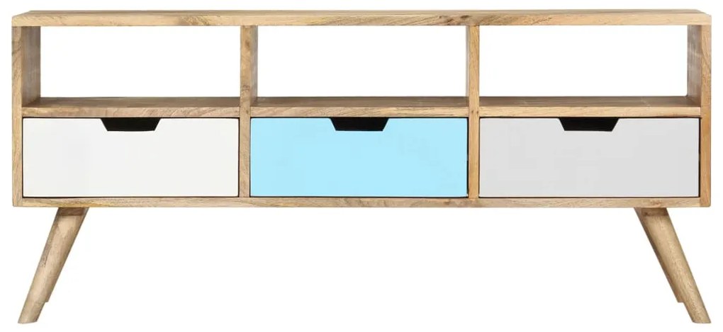Móvel de TV 110x35x48 cm madeira de mangueira maciça