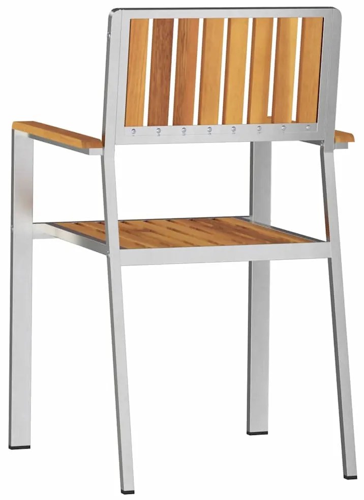Cadeiras de Jardim Empilháveis vidaXL 8 pcs 54.5x56x87 cm Madeira de A