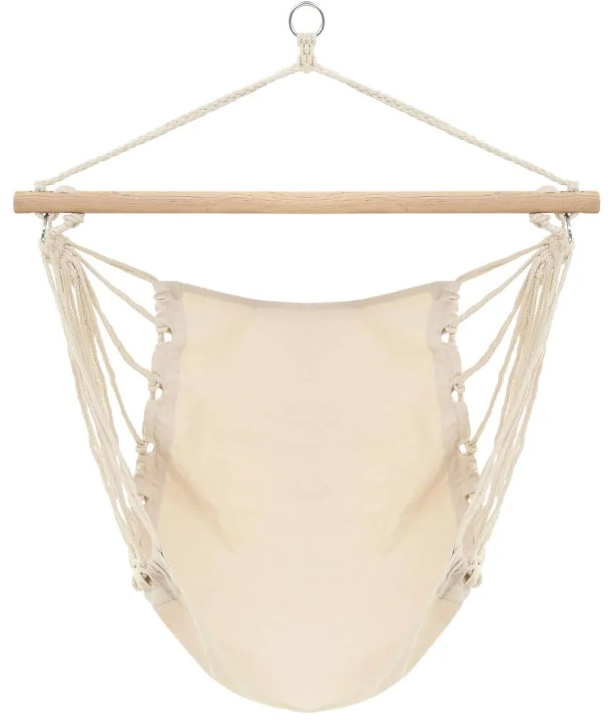 Cadeira de baloiçar/rede grande tecido branco creme