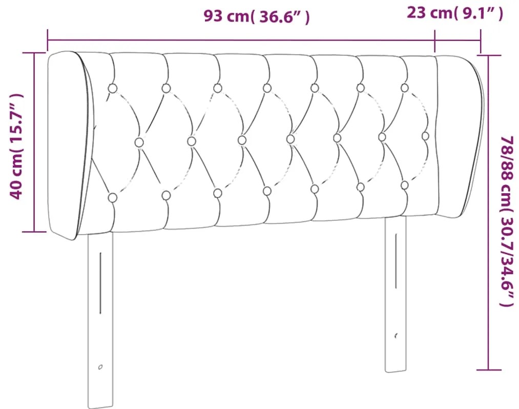 Cabeceira de cama c/ abas veludo 93x23x78/88 cm verde-escuro