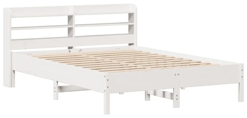 Cama sem colchão 135x190 cm madeira de pinho maciça branco