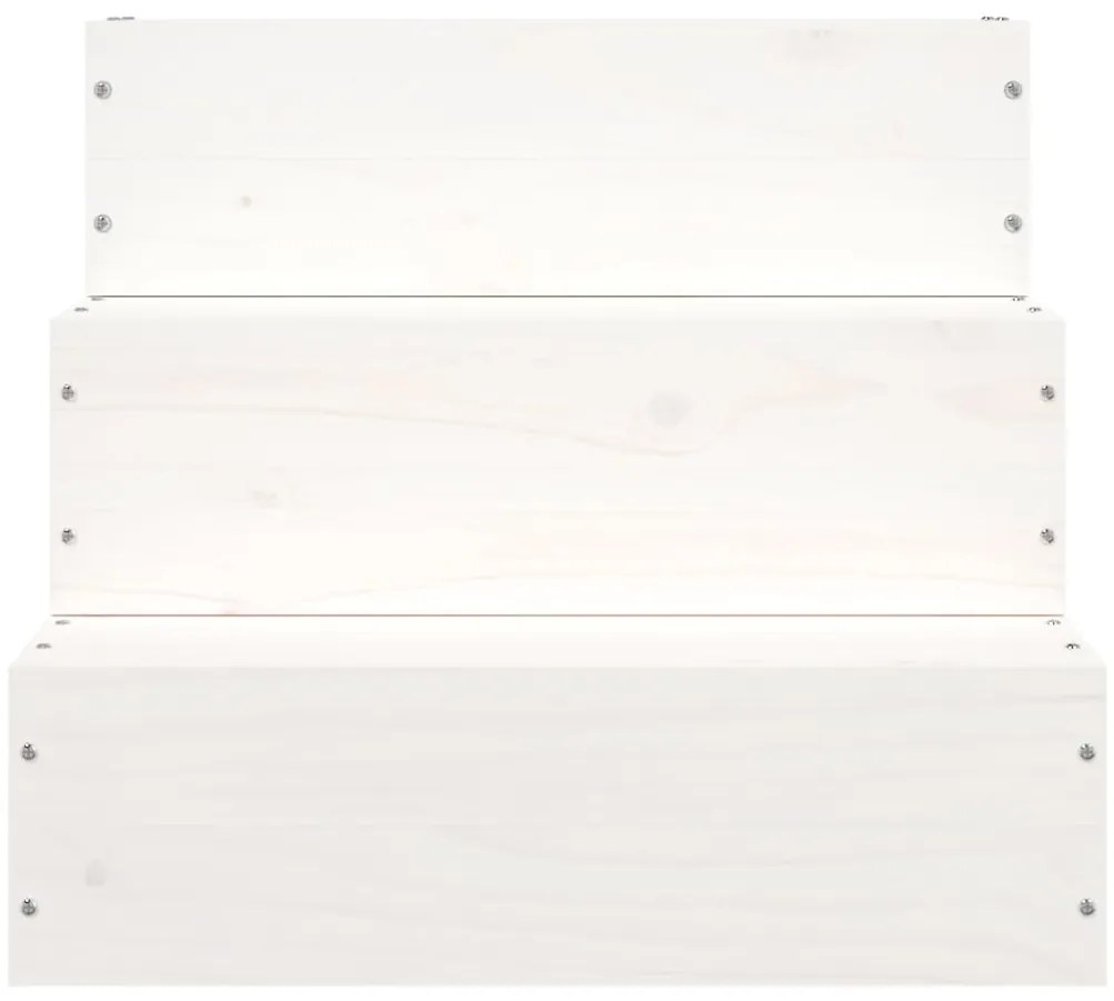 Escada p/ animais de estimação 40x37,5x35cm pinho maciço branco