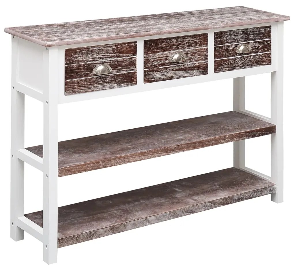 vidaXL Aparador 108x30x76 cm madeira paulownia maciça castanho antigo
