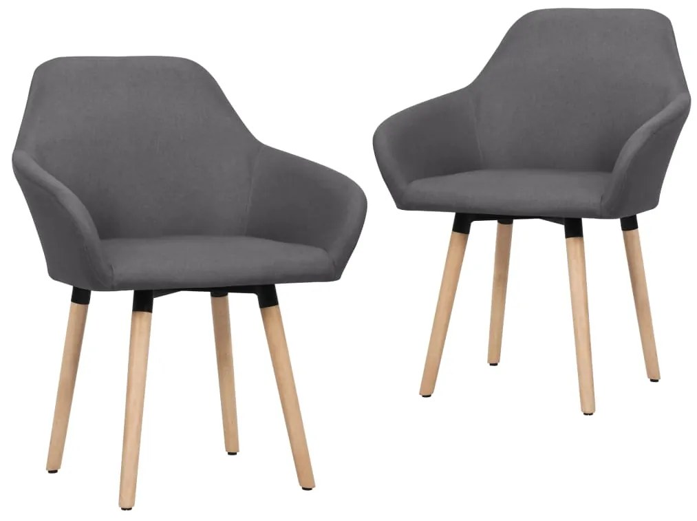 vidaXL Cadeiras de jantar 2 pcs tecido cinzento-escuro