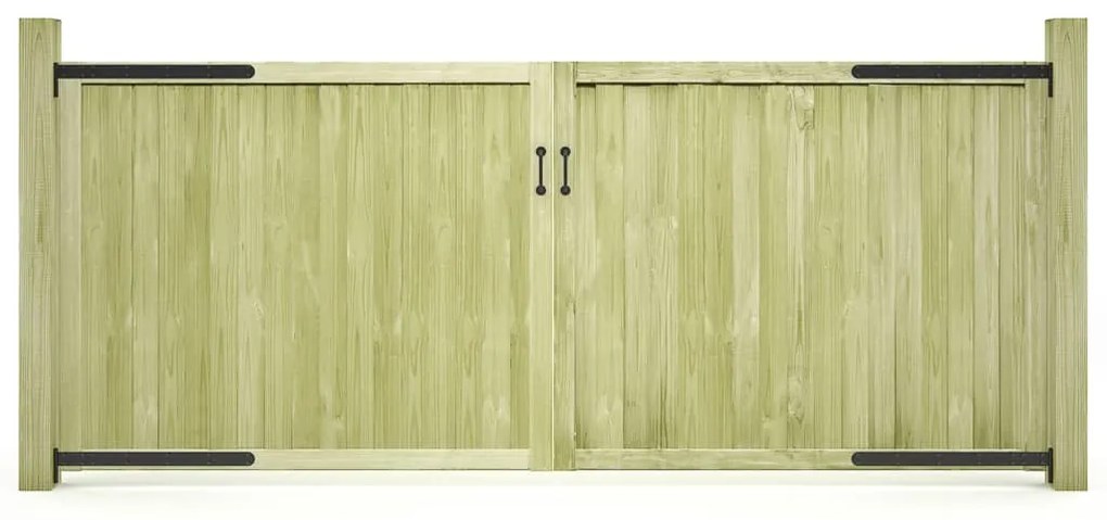 vidaXL Portões de jardim 2 pcs 300x125 cm pinho impregnado