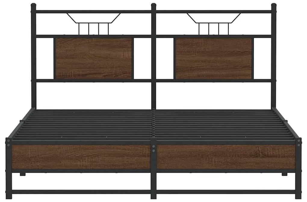 Estrutura cama s/ colchão derivados madeira carvalho castanho