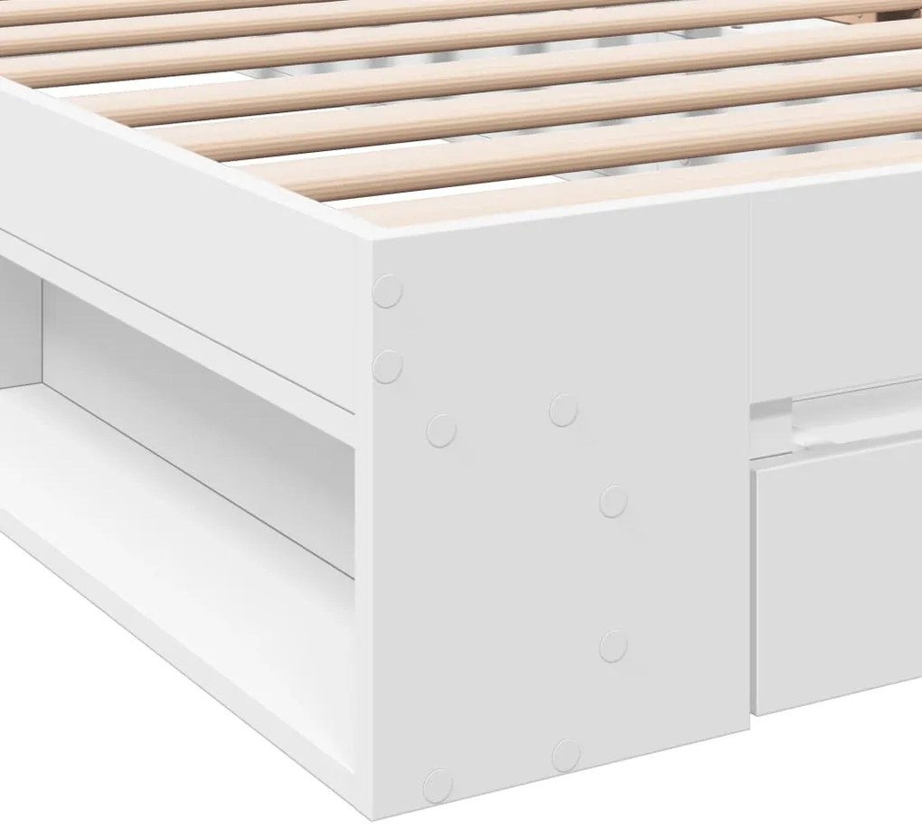 Estrutura cama c/ gaveta 75x190 cm derivados de madeira branco