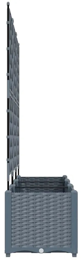 Vaso de Jardim com Treliça 3 pcs Cinza Claro 120x40x143 cm