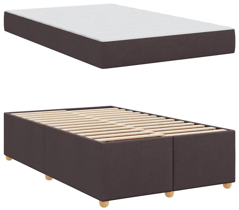 Estrutura de cama com colchão Castanho escuro 120 x 200 cm
