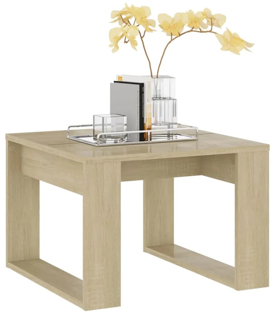 Mesa de apoio 50x50x35 cm derivados de madeira carvalho sonoma