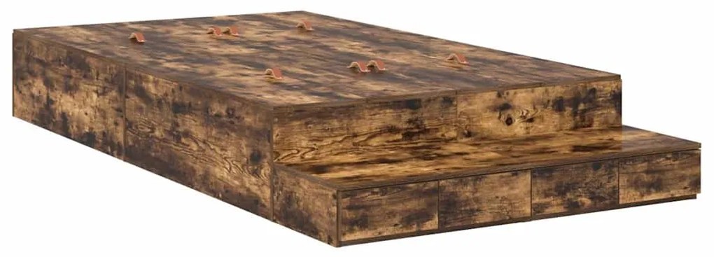 Cama de Armazenamento Carvalho Fumado 120x190 cm