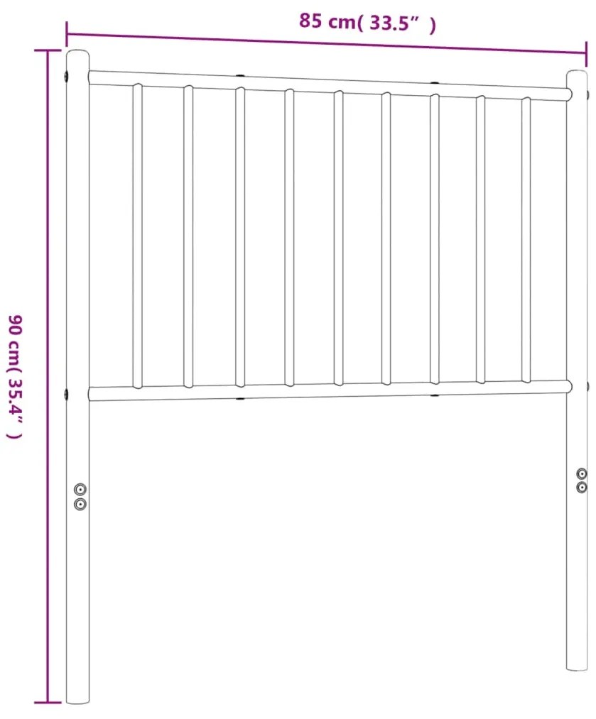 Cabeceira de cama 80 cm metal branco