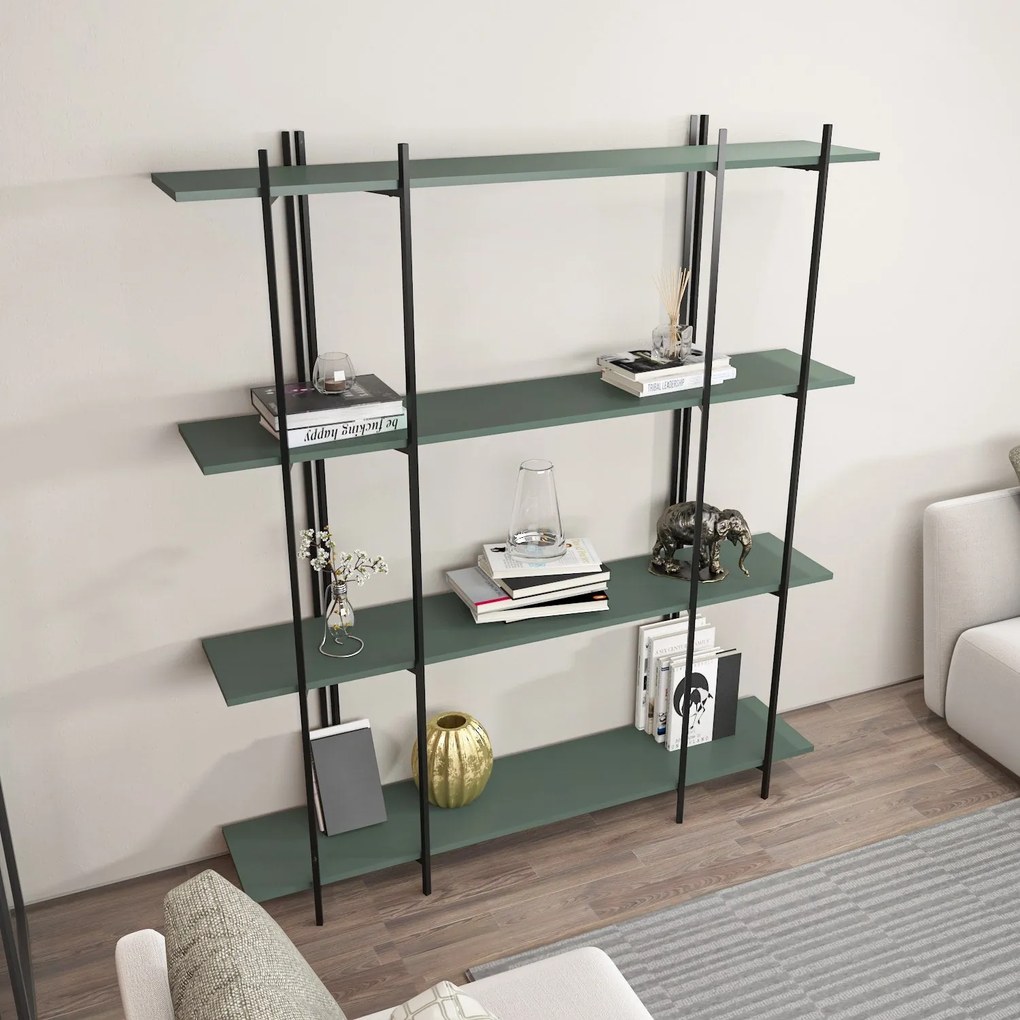 Estante Moss – Verde e Preto – 160x180x29,6 cm