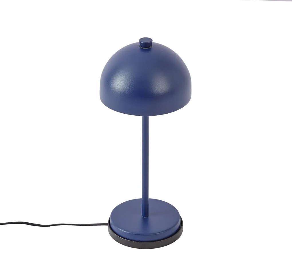 Candeeiro de mesa azul com LED IP54 recarregável com estação de carregamento - Squirrel Moderno