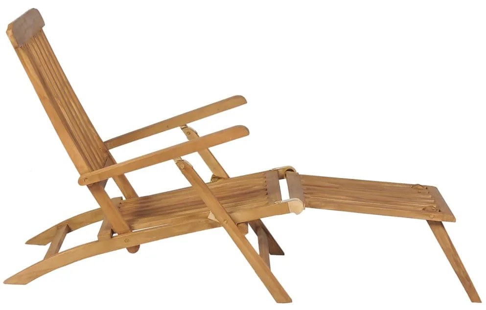 Cadeiras de jardim c/ apoios de pés 2 pcs teca maciça