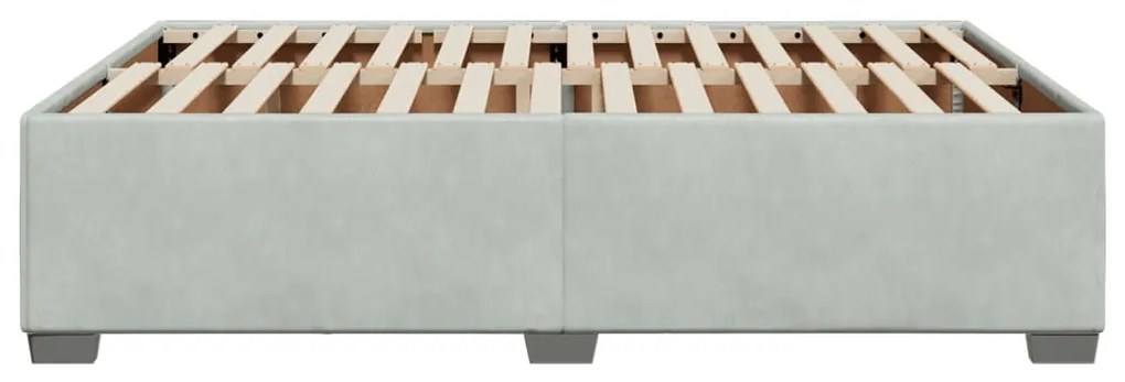 Estrutura de cama sem colchão 140x190 cm veludo cinzento-claro
