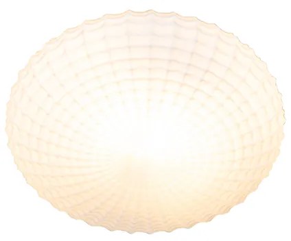 Candeeiro de teto clássico preto com vidro opalino 23 cm IP44 - Nohmi