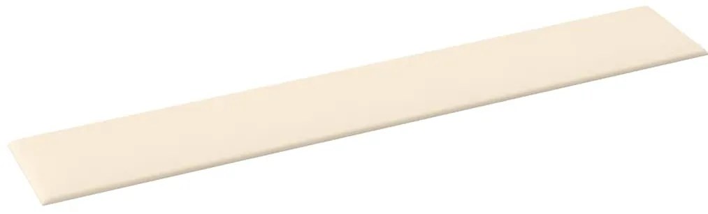 Painel de parede 12 pcs 90x15 cm veludo 1,62 m² cor creme