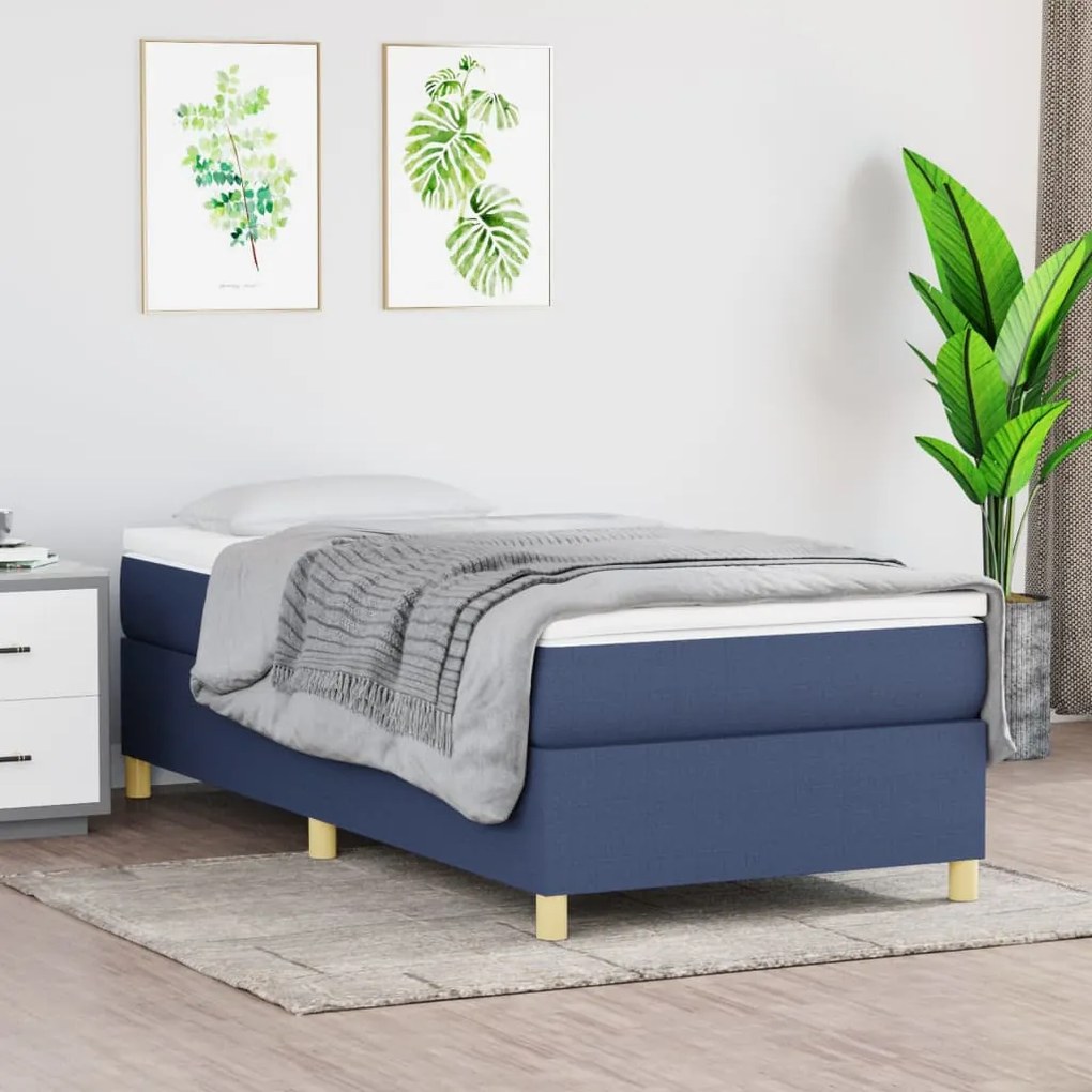 vidaXL Estrutura de cama com molas 80x200 cm azul