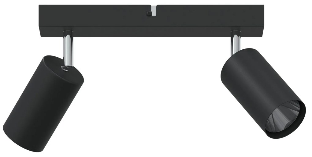 Holofote de Teto Bidirecional Ajustável Preto GU10