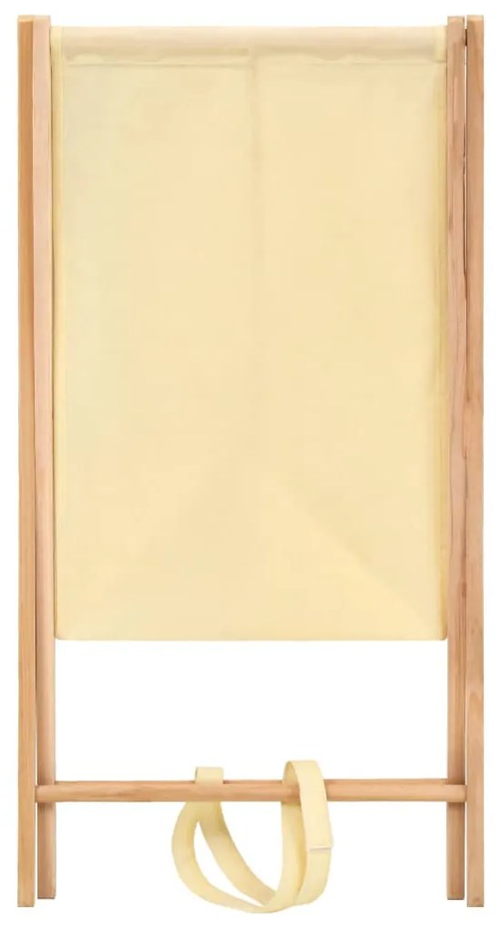 Cesto para roupa suja madeira de cedro e tecido bege 42x41x64cm