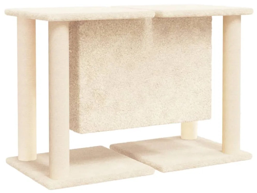 Árvore para gatos c/ postes arranhadores sisal 50 cm cor creme