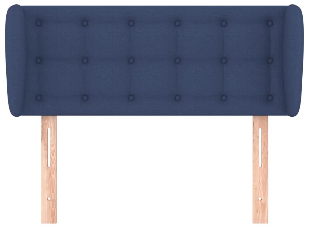 Cabeceira de cama c/ abas tecido 103x23x78/88 cm azul