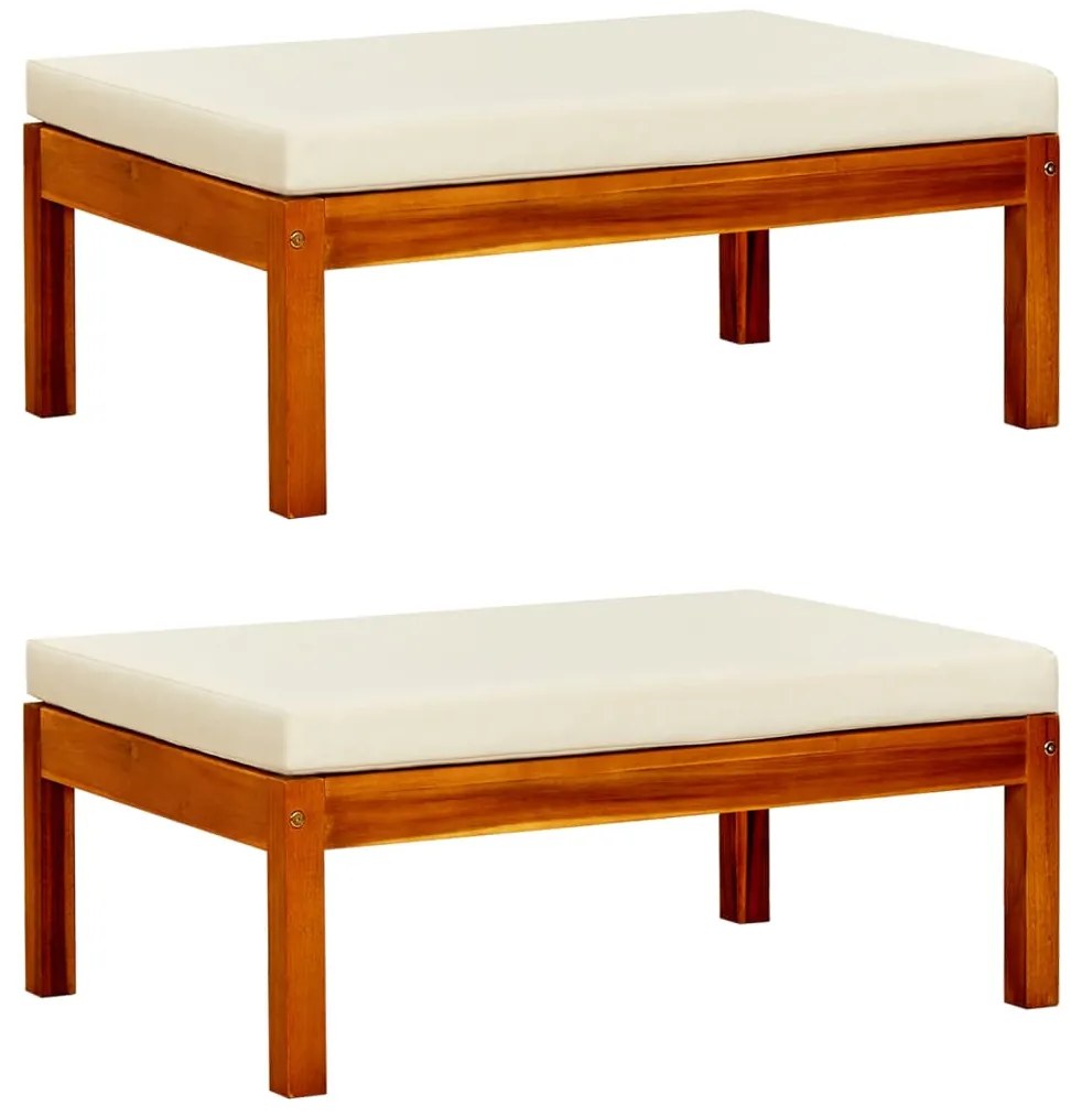 Apoios de pés para jardim 2 pcs madeira de acácia maciça