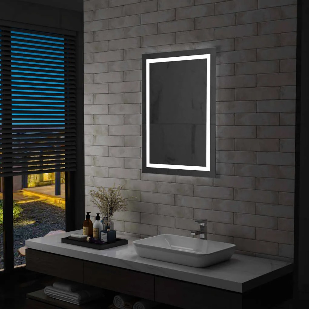 vidaXL Espelho casa de banho LED c/ sensor tátil 60x80 cm