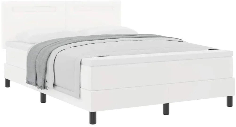 Cama Box com Colchão Branca 160 x 200 cm, Couro Sintético