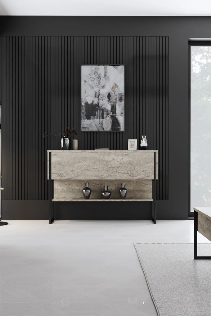 Cômoda Luxe – Travertine Black – 120 cm x 80 cm x 30 cm