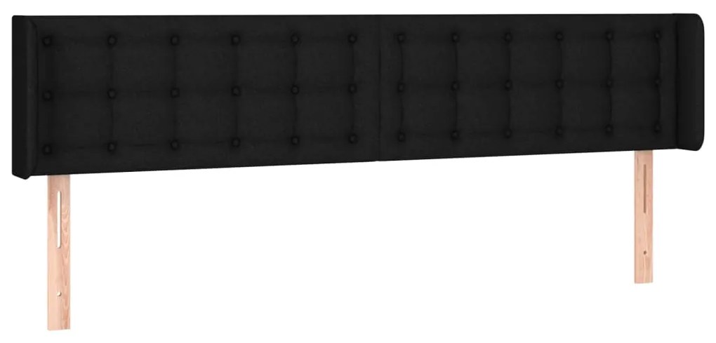 Cabeceira de cama c/ luzes LED tecido 203x16x78/88 cm preto