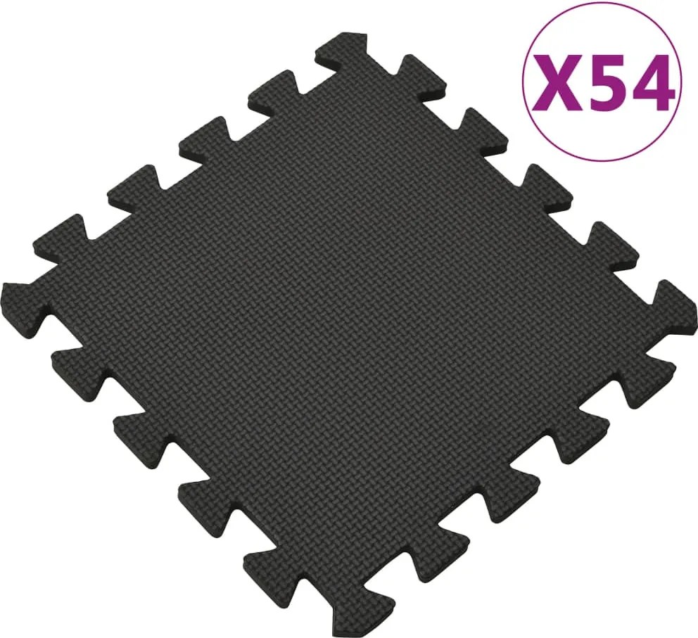 vidaXL Tapetes de chão 54 pcs 4,86㎡ espuma de EVA preto