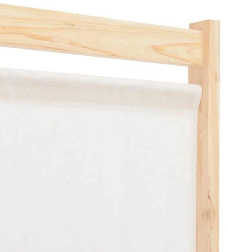 Divisória de quarto com 6 painéis 240x170x4 cm tecido cor creme