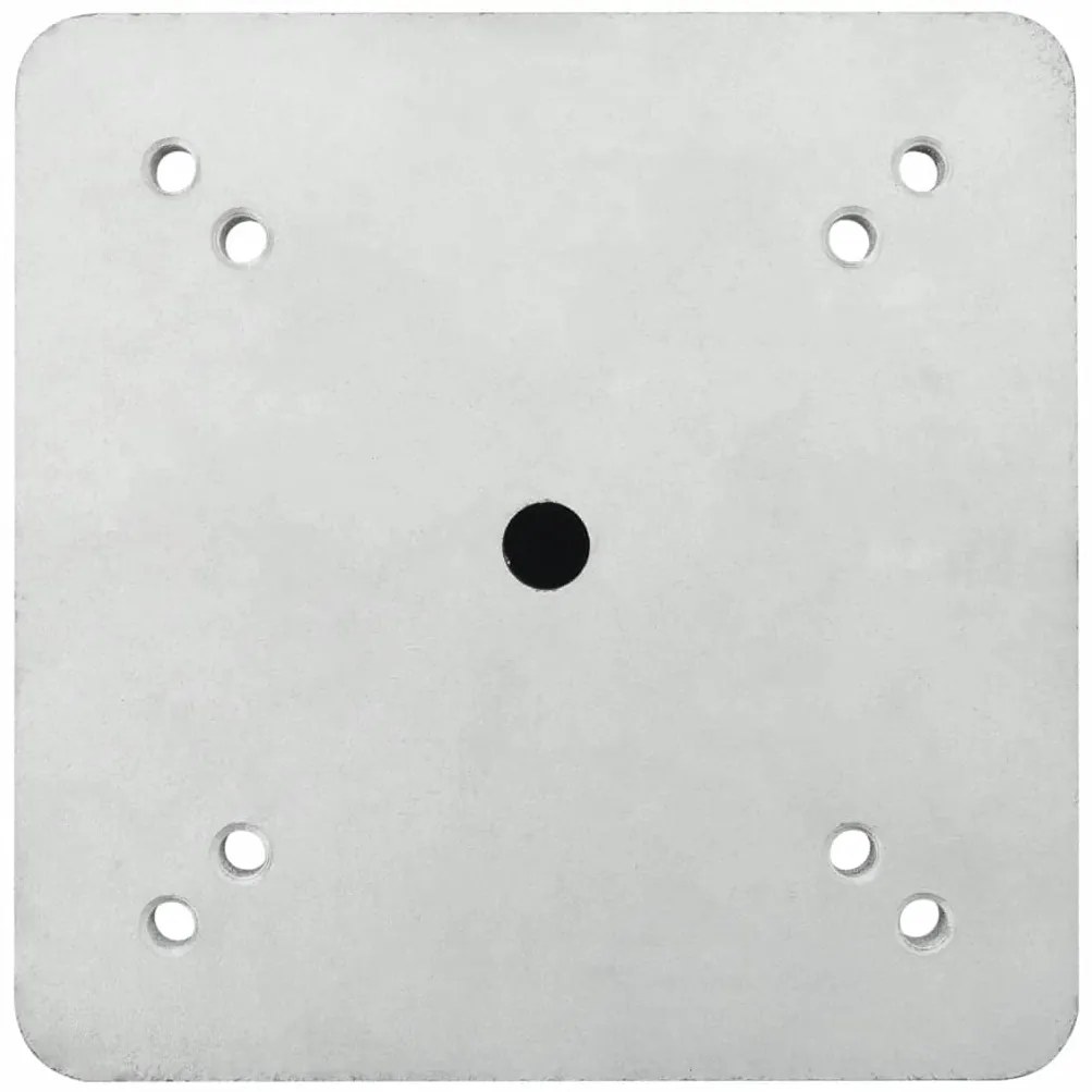 Base de guarda-sol de enterrar 16x16x39,5 cm aço prateado