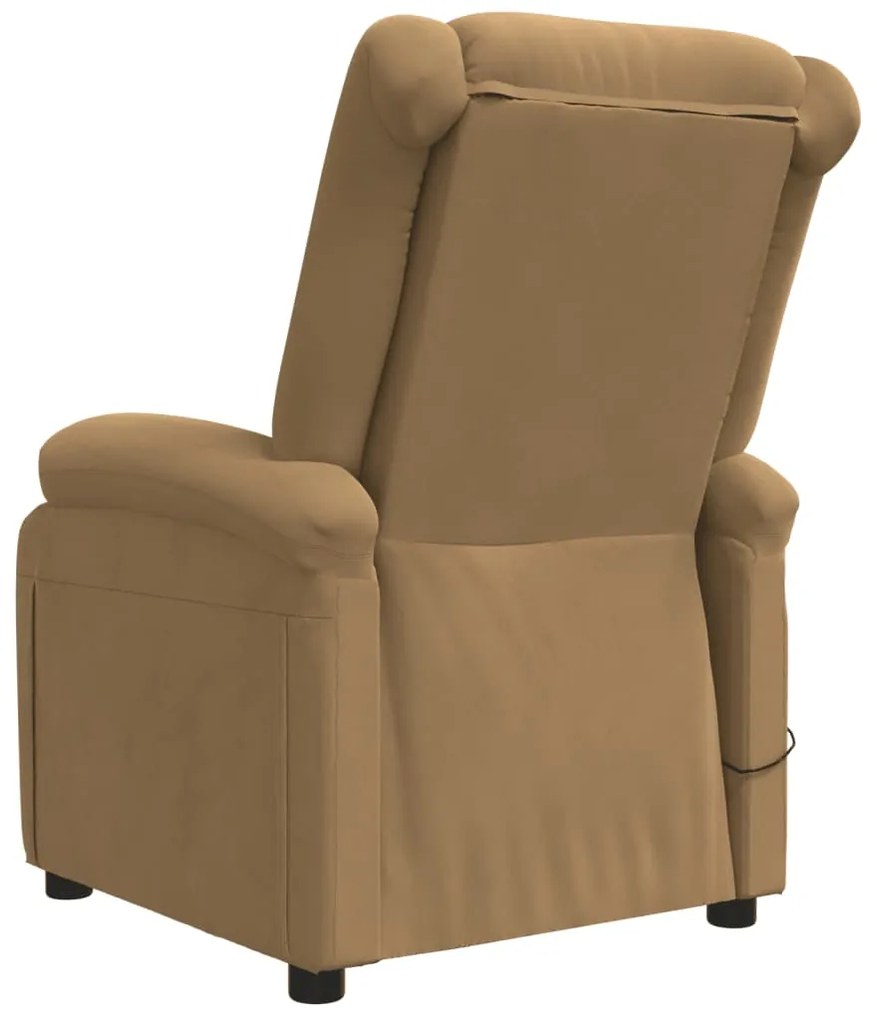Poltrona de massagens elétrica veludo castanho