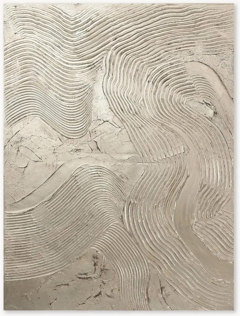 Quadro em tela pintado à mão Metallic Silver