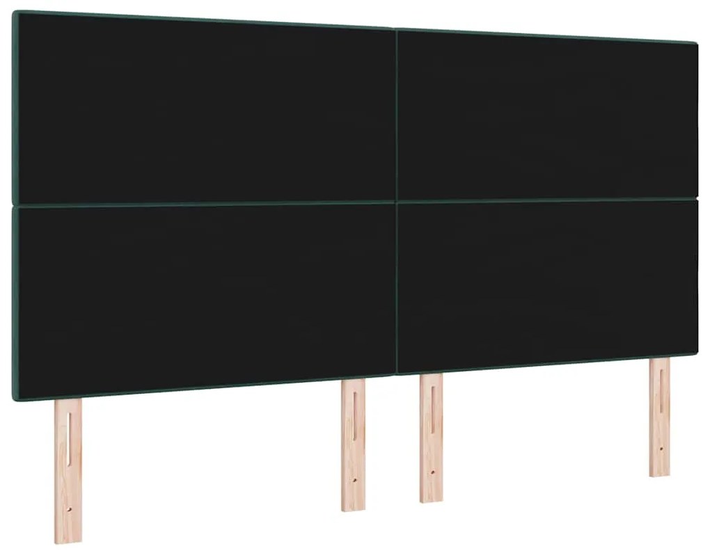 Cabeceira LED vidaXL Verde Escuro 90 cm Veludo