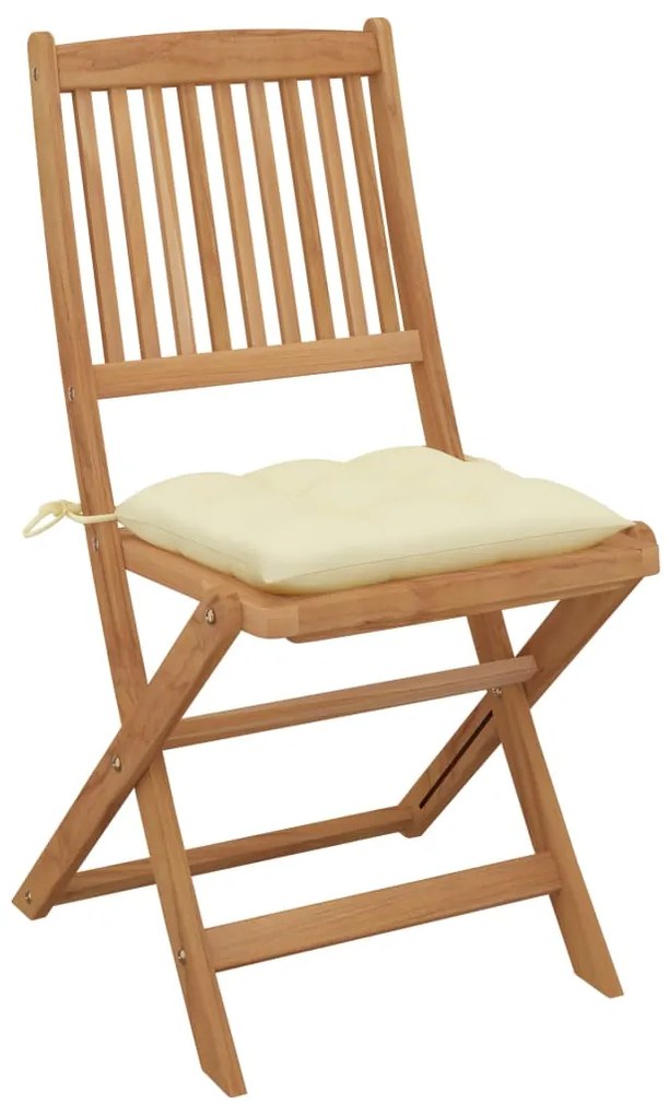 Cadeiras de jardim dobráveis c/ almofadões 6 pcs acácia maciça